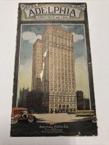 1920s HOTEL ADELPHIA Philadelphia PA Chestnut and 13th Advertising Brochure