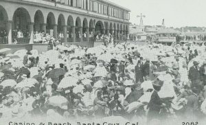 C.1910 Casino & Beach, Santa Cruz, Cal. Vintage Postcard P105