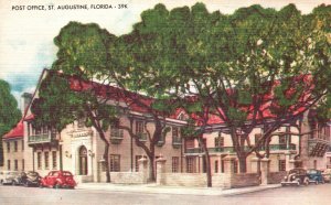 Vintage Postcard Post Office On Plaza De La Constitution St. Augustine Florida