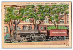 c1940's Countess of Dufferin CPR Engine No. 1 Winnipeg Manitoba Canada Postcard