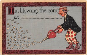 Blowing the Coin Money Related Postal Used Unknown 