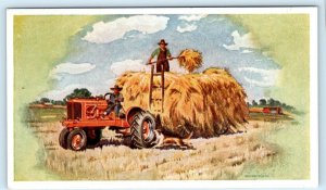 Tractor Advertising ALLIS CHALMERS ~ MODEL WC Farm Harvest c1930s Postcard