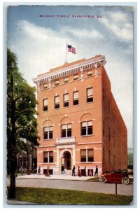 1917 Masonic Temple Exterior Building Springfield Illinois IL Vintage Postcard 