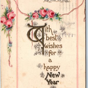 c1910s Raphael Tuck New Year Embossed 1915 Expo Cancel Newyear Series #5607 A208