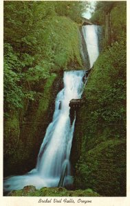 Vintage Postcard 1920's Bridal Veils Falls Columbia Highway River Oregon OR