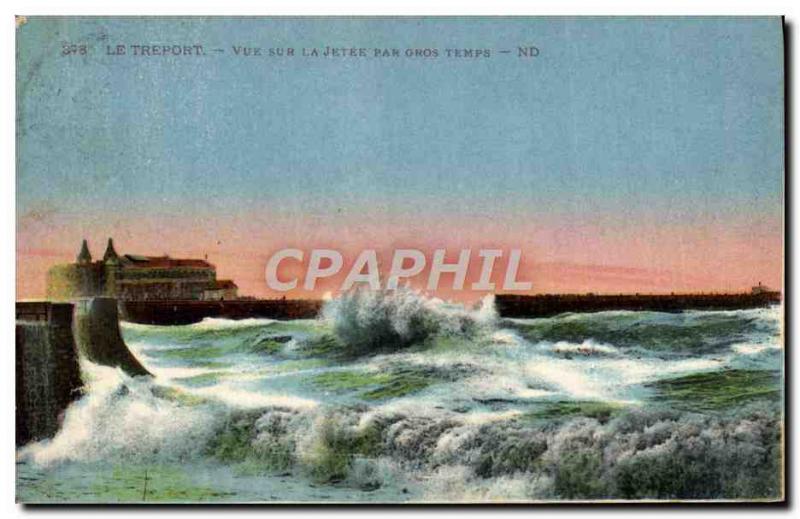 Old Postcard Le Treport View La Jetee For Big Time