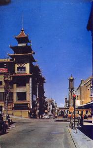 San Francisco California 1950s Postcard Chinatown Grant Avenue