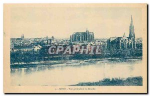 Old postcard Metz General view and Moselle