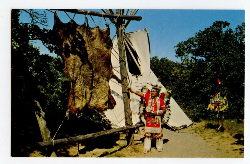 Kiowa Camp Indian City U.S.A. Anadarko OK Vintage Postcard Standard View Card 