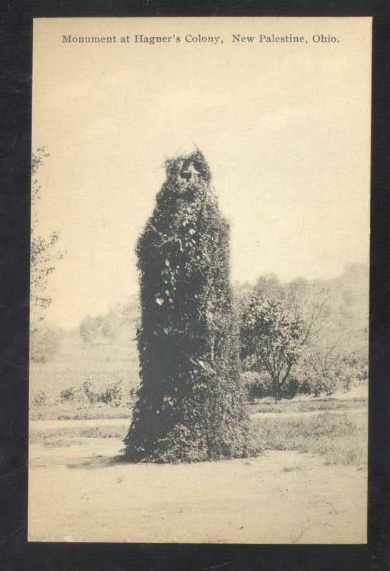 NEW PALESTINE OHIO MONUMENT AT HAGNER'S COLONY VINTAGE POSTCARD