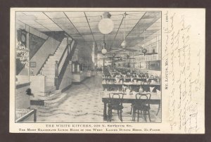 ST. LOUIS MISSOURI MO. THE WHITE KITCHEN RESTAURANT 1906 ADVERTISING POSTCARD