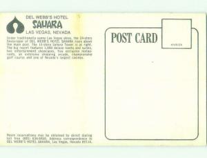 Unused Pre-1980 SAHARA CASINO HOTEL Las Vegas Nevada NV hr6756