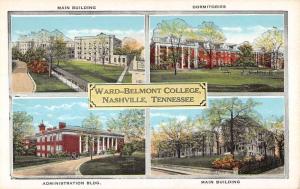 Nashville Tennessee Warn Belmont College Multiview Antique Postcard K102516