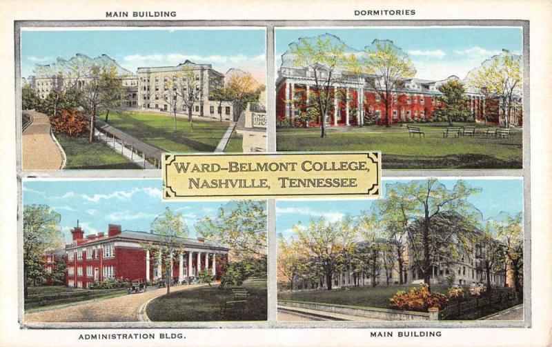 Nashville Tennessee Warn Belmont College Multiview Antique Postcard K102516