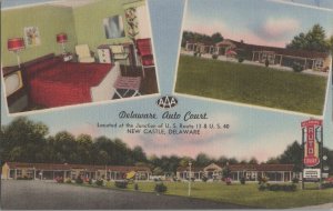 Postcard Delaware Auto Court New Castle Delaware DE