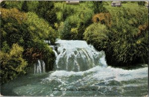 Portneuf River Waterfall, Pocatello ID Vintage Postcard B52