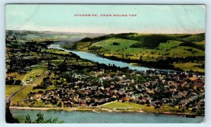 ATHENS, PA Pennsylvania BIRDSEYE VIEW  Bradford County c1910s Postcard