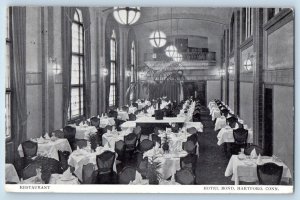 Hartford Connecticut Postcard Hotel Bond Restaurant Interior View 1913 Vintage