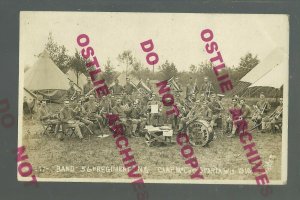 Mason City IOWA RPPC 1910 BAND Posing 56TH REGIMENT I.N.G. National Guard Camp