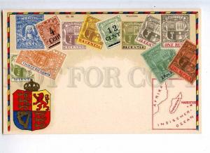 231948 MAURITUS Coat of arms STAMPS Vintage Zieher postcard