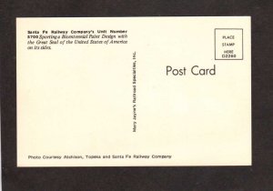 Santa Fe Railroad Train Unit 5700 Bicentennial Paint Design Postcard