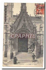 Landivisiau Old Postcard The porch of & # 39eglise