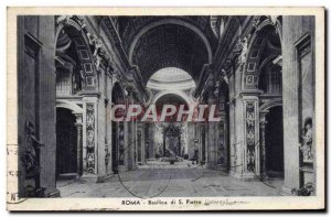 Old Postcard Roma Basilica di Pietro's