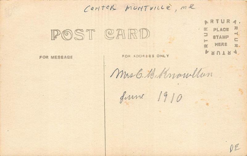 Center Montville ME Teachers Students in 1910 RPPC Postcard