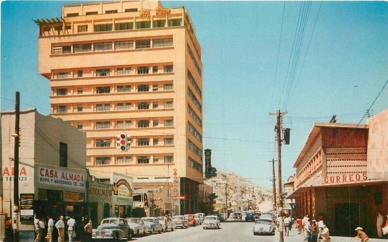 Autos Hotel Fray Petley Calle Campillo Nogales Sonora Mexico Postcard 21-1756