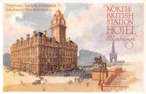 North British Station Hotel Edinburgh Scotland UK 1910c postcard