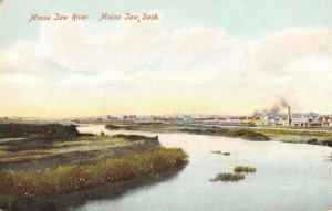 Moose Jaw Saskatchewan Canada River Scene Scenic Antique Postcard K30581