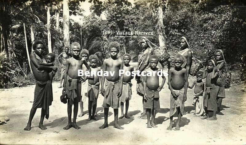 Bismarck Archipelago PNG, New Britain, Group of Native Papua Children (1910s) RP