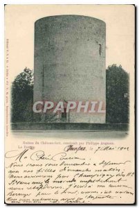 Old Postcard Ruins of Chateau fort built by Philippe Le Donjon Augusto