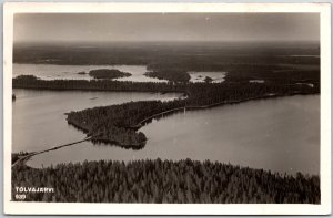 1950's Tolvajarvi Russia Beautiful Island Trees Real Photo RPPC Posted Postcard