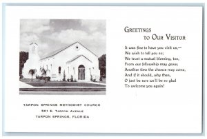 c1940's Tarpon Springs Methodist Church Scene Tarpon Springs Florida FL Postcard