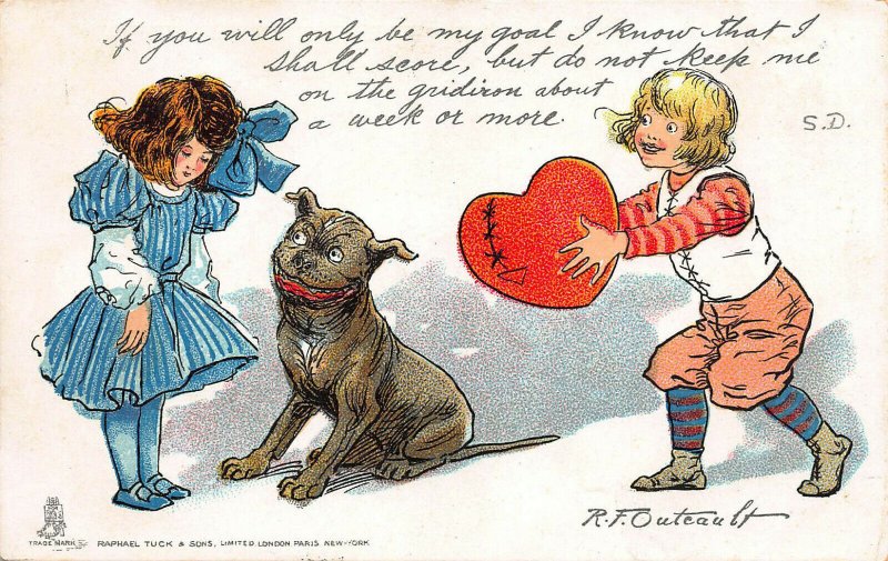 Buster Brown Valentine, Tuck Postcard, Used in 1906, Artist is R. F. Outcault