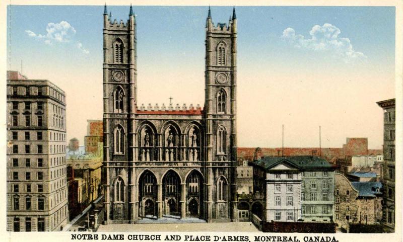 Canada - Quebec, Montreal. Notre Dame Church and Place D'Armes