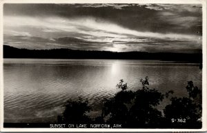 Vtg Norfork Arkansas AR Sunset on Lake Scenic View RPPC 1950s Postcard