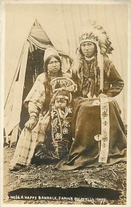 Native American Indians, RPPC, Bannock Family, Pocatello, Idaho, No 50