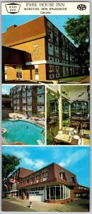 Moncton New Brunswick Canada 1970s Oversize Postcard Park House Inn Motel Pool