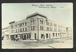 FAIRBURY NEBRASKA DOWNTOWN STREET SCENE MARY SITE HOTEL VINTAGE POSTCARD