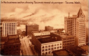 Vtg Tacoma Washington WA Business Section Newest Skyscraper 1910s View Postcard