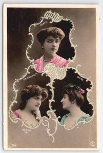 RPPC Stage Actresses Derval Demougot Wyns Reutlinger Art Nouveau Postcard B36