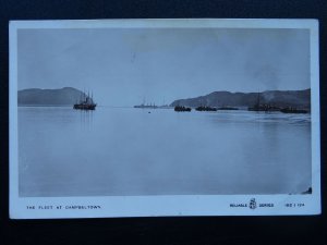 WW1 Military Naval THE FLEET AT CAMPBELTOWN c1914 RP Postcard by A.& C. Ralston