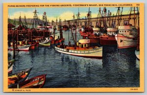 Vintage San Francisco California Postcard - Fisherman's Wharf