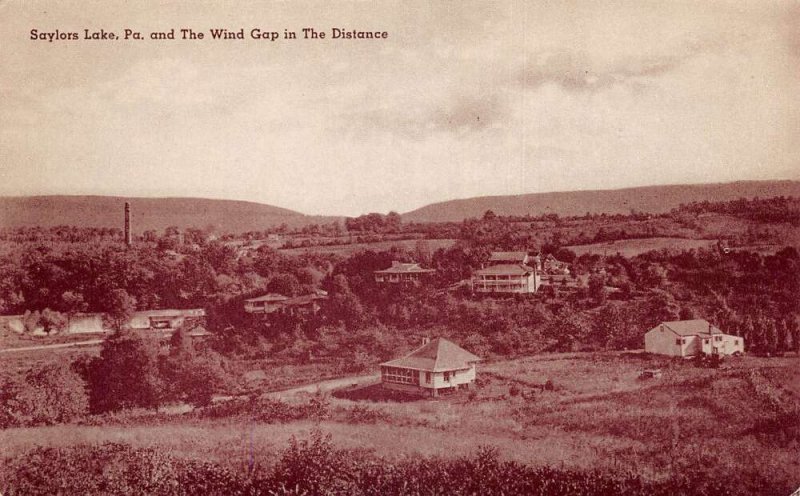 Saylors Lake Pennsylvania And The Wind Gap Scenic View Vintage Postcard AA68602