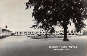 D36/ Escanaba Michigan Mi Real Photo RPPC Postcard 1952 Memory Lane Motel