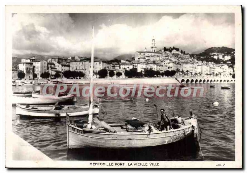 Modern Postcard Port Menton Old Town