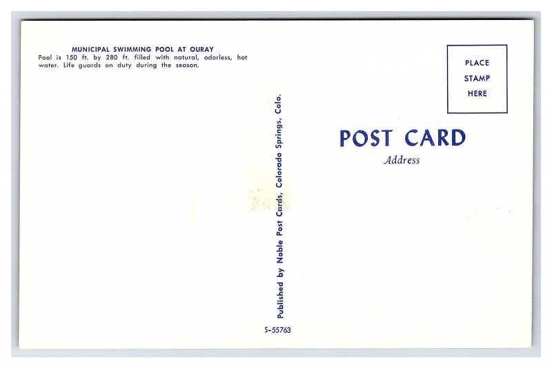 Municipal Swimming Pool Ouray Colorado Postcard