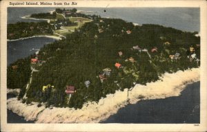 Squirrel Island ME Maine Aerial View c1930-50s Vintage Postcard